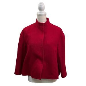 Anne Klein Small Wool Blend Red Coat GUC
